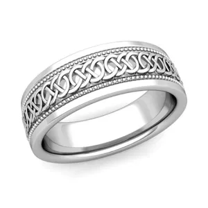 Unique Celtic Knot Design Wedding Ring in 925 Silver