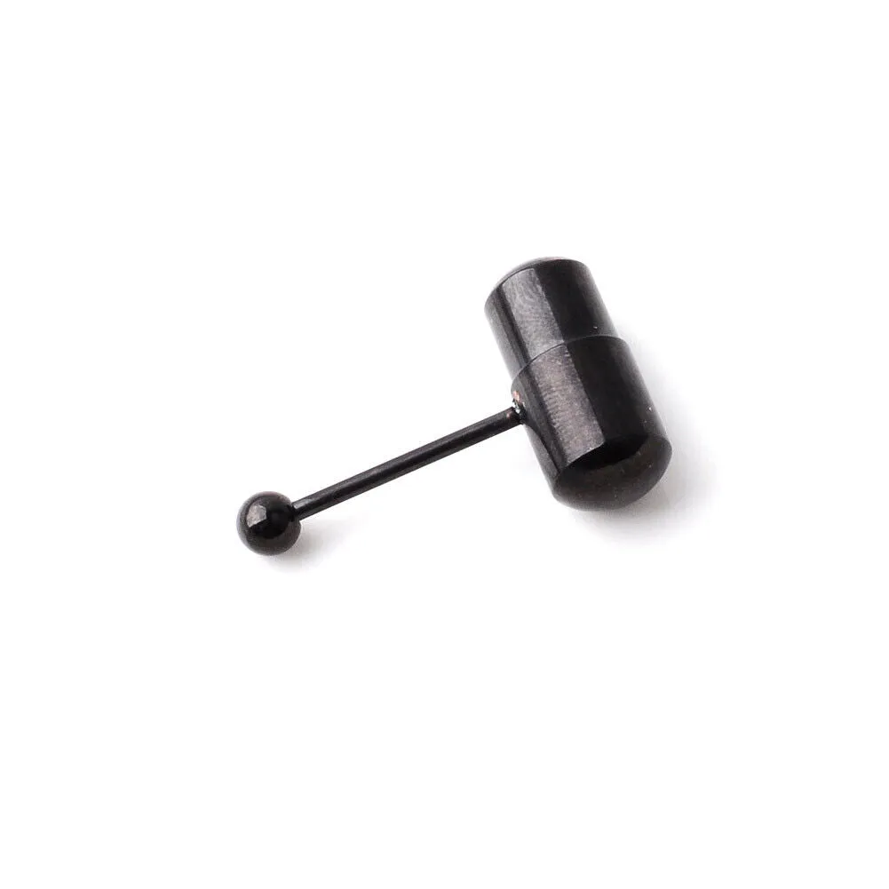 US 1-2 Pack Vibrating Tongue Ring Stainless Steel Punk Tongue Bar Body Piercing