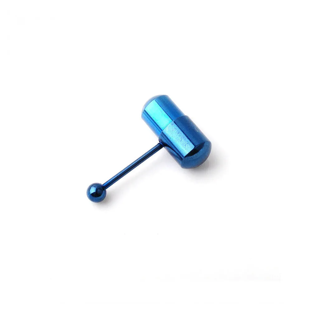 US 1-2 Pack Vibrating Tongue Ring Stainless Steel Punk Tongue Bar Body Piercing