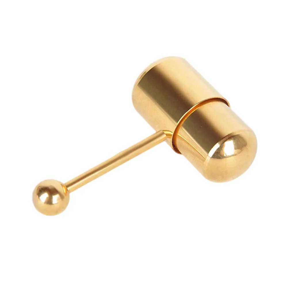 US 1-2 Pack Vibrating Tongue Ring Stainless Steel Punk Tongue Bar Body Piercing