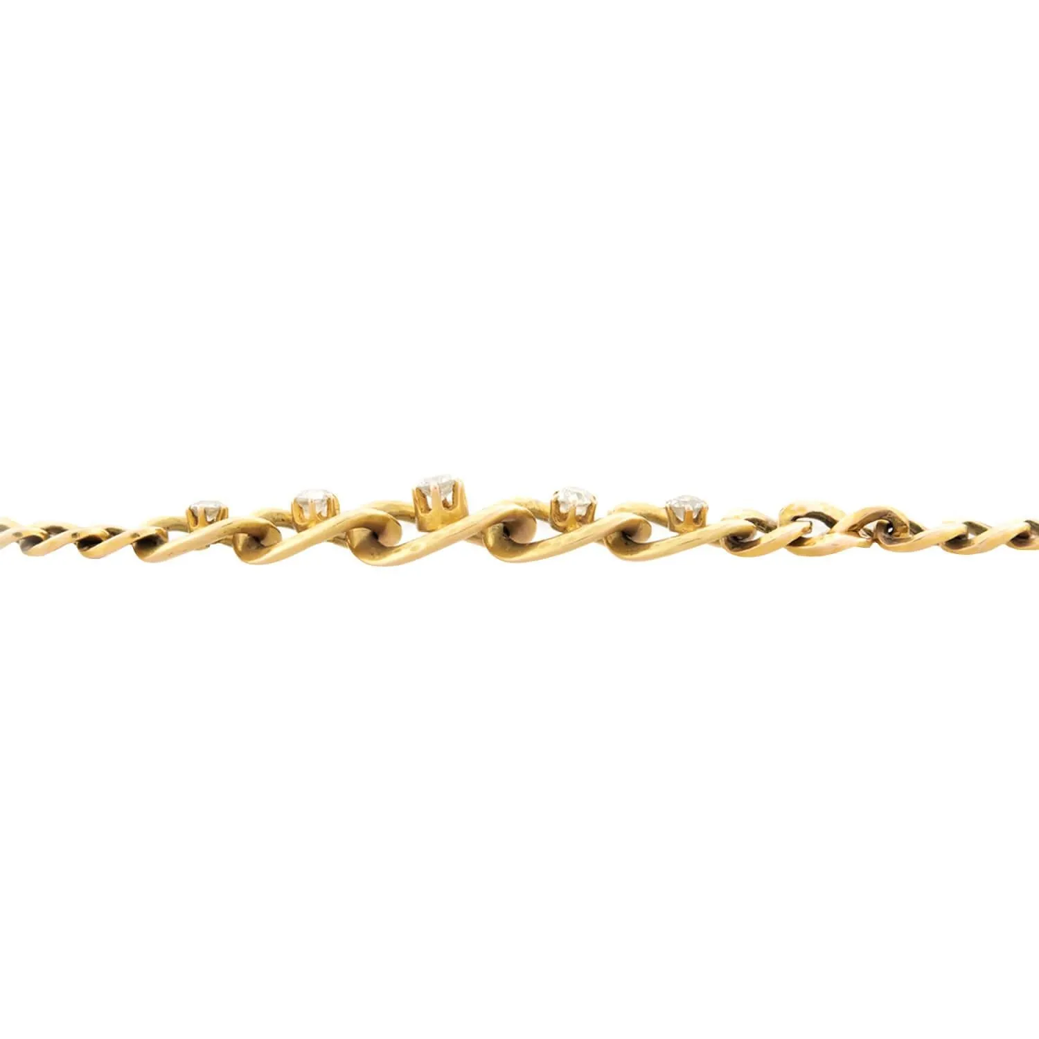 Victorian 18k Diamond Link Bracelet