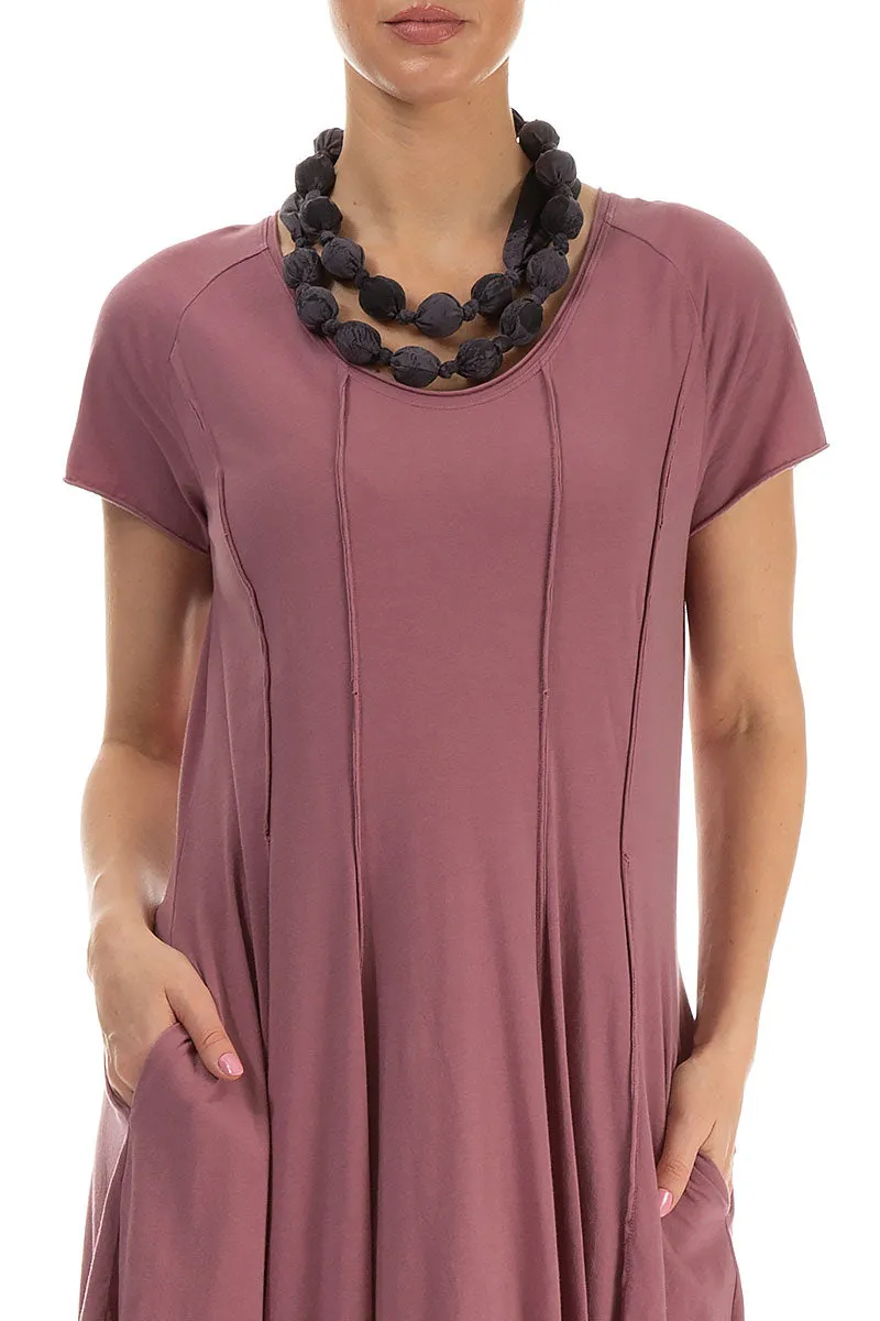 Vintage Violet Marble Silk Cotton Bead Necklace