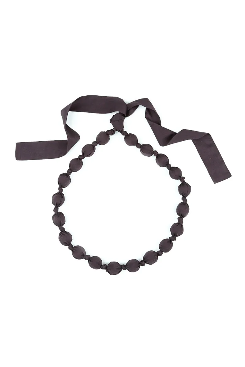 Vintage Violet Silk Bamboo Bead Necklace