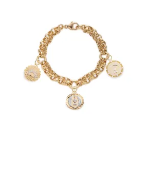 Vivacity, New Beginnings & Pause Festoon Chain Bracelet : in Yellow Gold