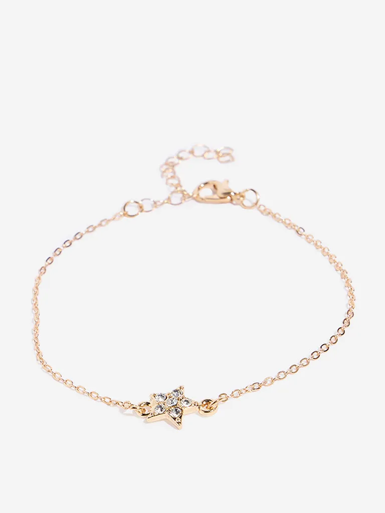 Westside Accessories Gold Star Moon Stackable Bracelets - Pack of 5