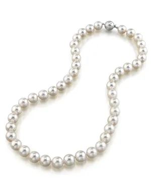 White Japanese Akoya Pearl Necklace, 9.5-10.0mm - AA  Quality