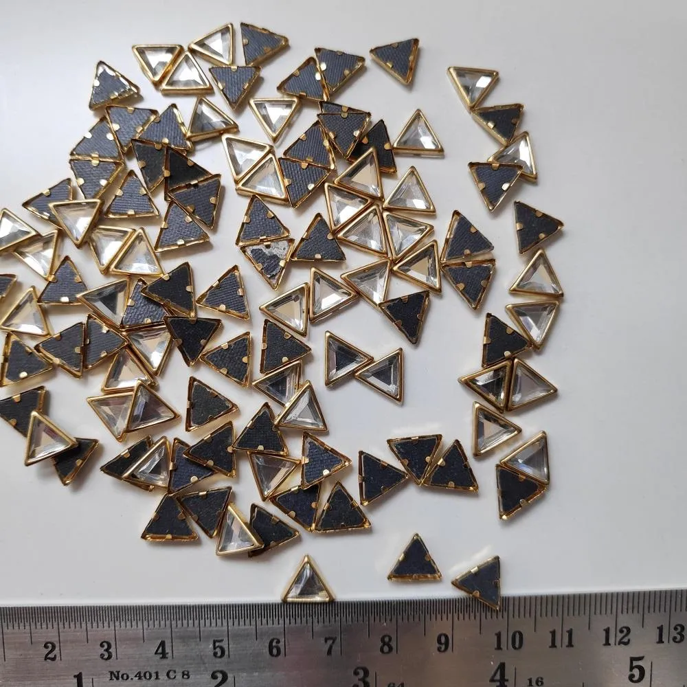 White Triangular Kundan Stones- 10x10 mm