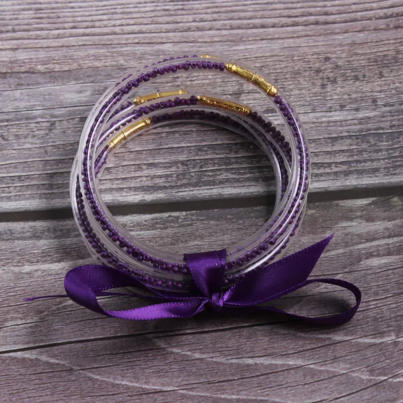Wholesale Christmas Ribbon Silicone Beads Bracelet