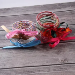 Wholesale Christmas Ribbon Silicone Beads Bracelet