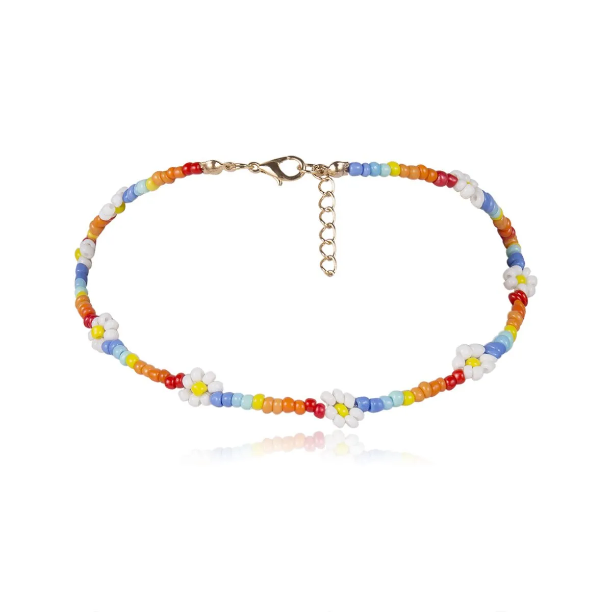 Wholesale color beads handmade flower beads color necklace JDC-NE-KunJ013