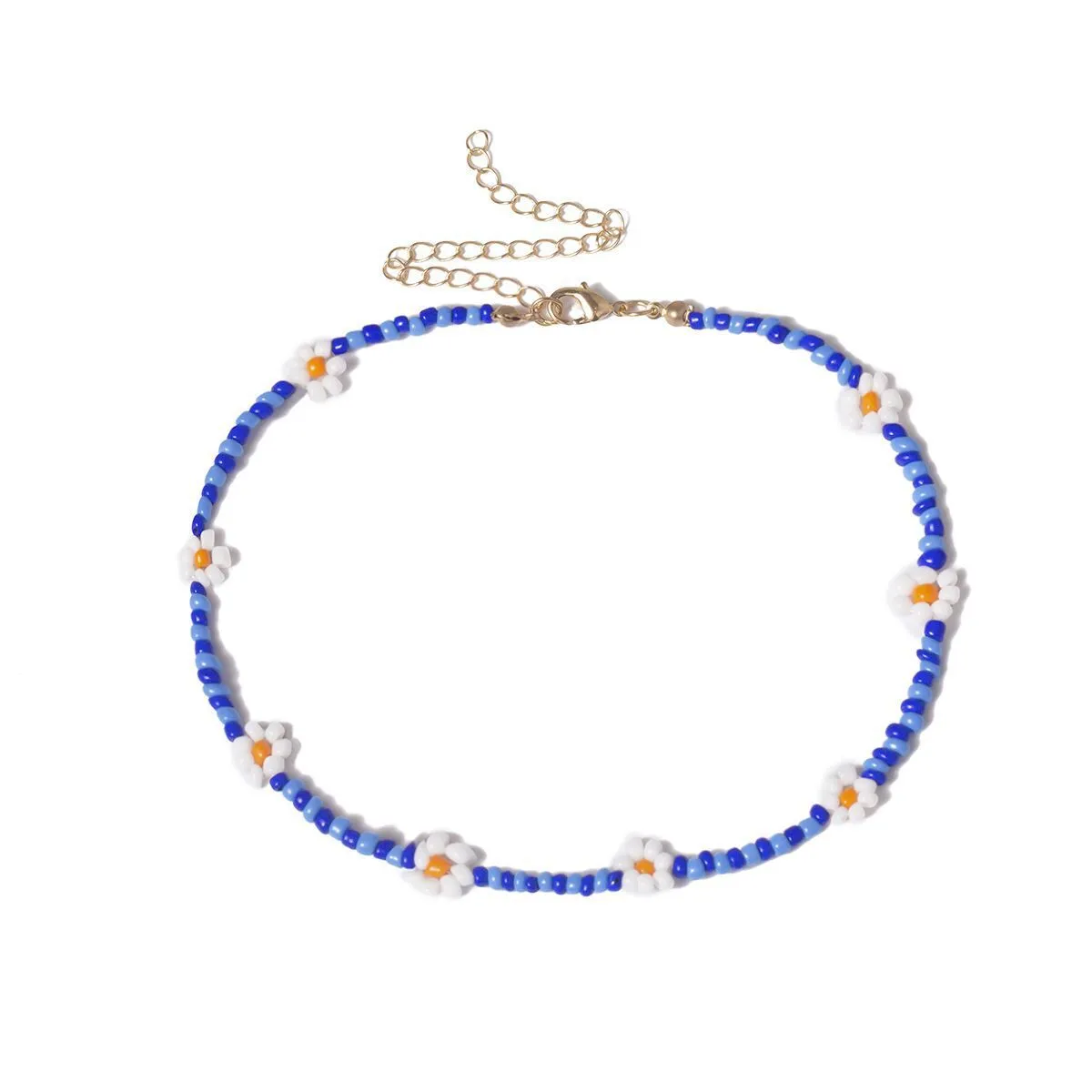 Wholesale color beads handmade flower beads color necklace JDC-NE-KunJ013