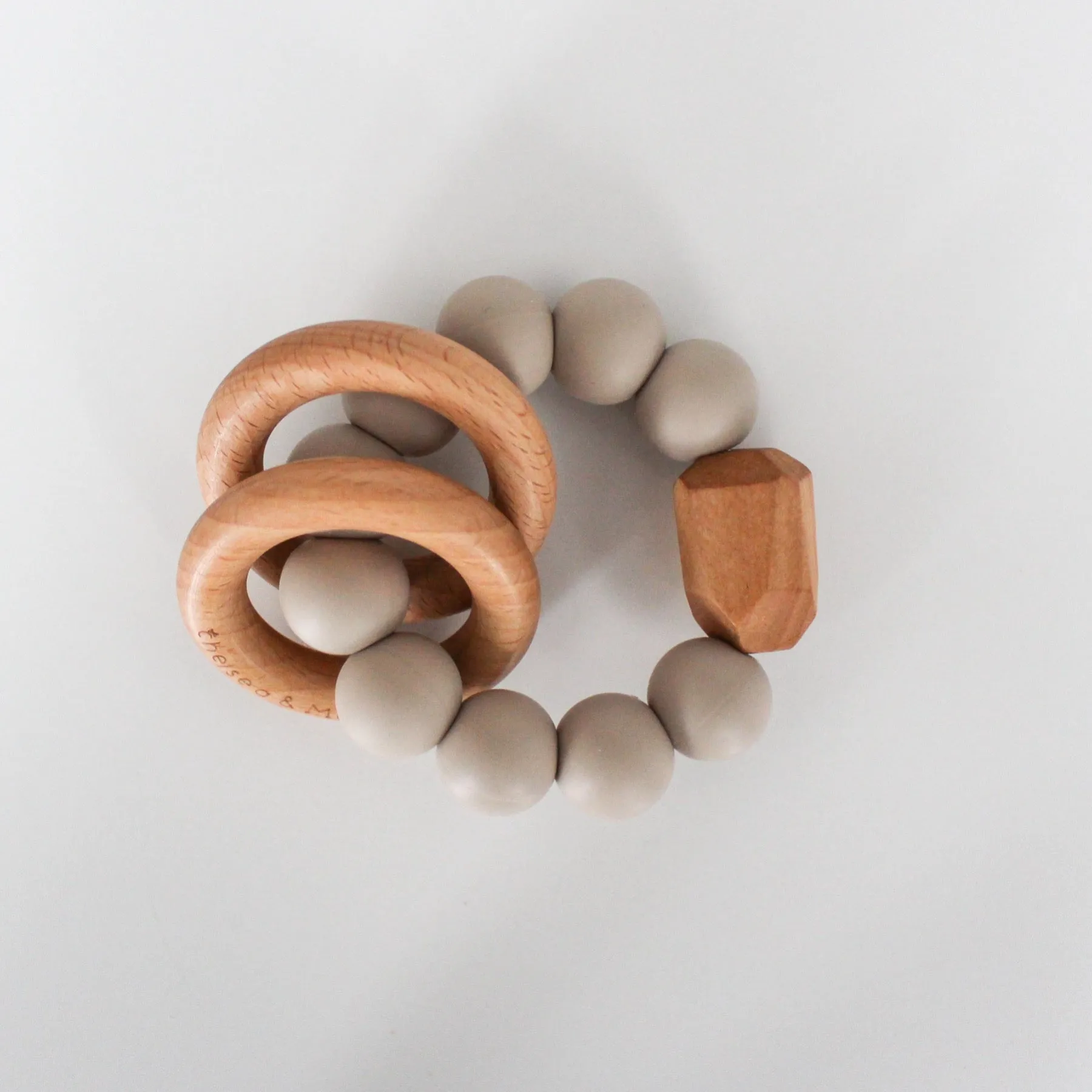 Wood and Silicone Teething Rattle - Desert by Chelsea and Marbles