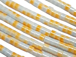 Yellow & White Dual Tone Glass Bead Strings