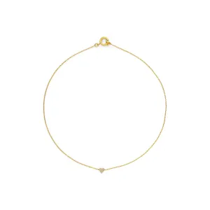 Yellow Gold Endless Heart Necklace with .08 carats White Diamonds